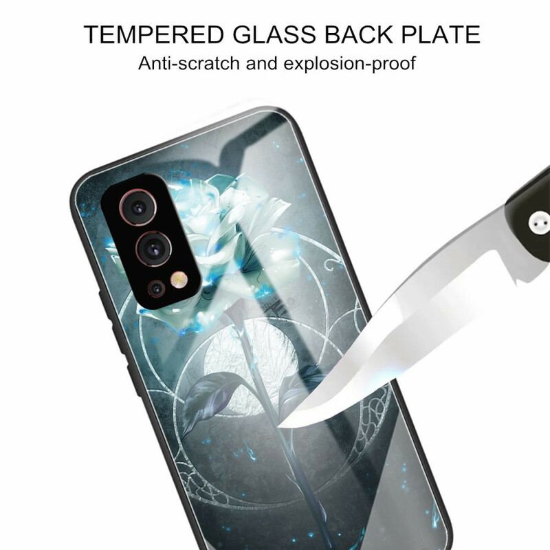 Mobilcover OnePlus Nord 2 5G Rose Grønt Hærdet Glas