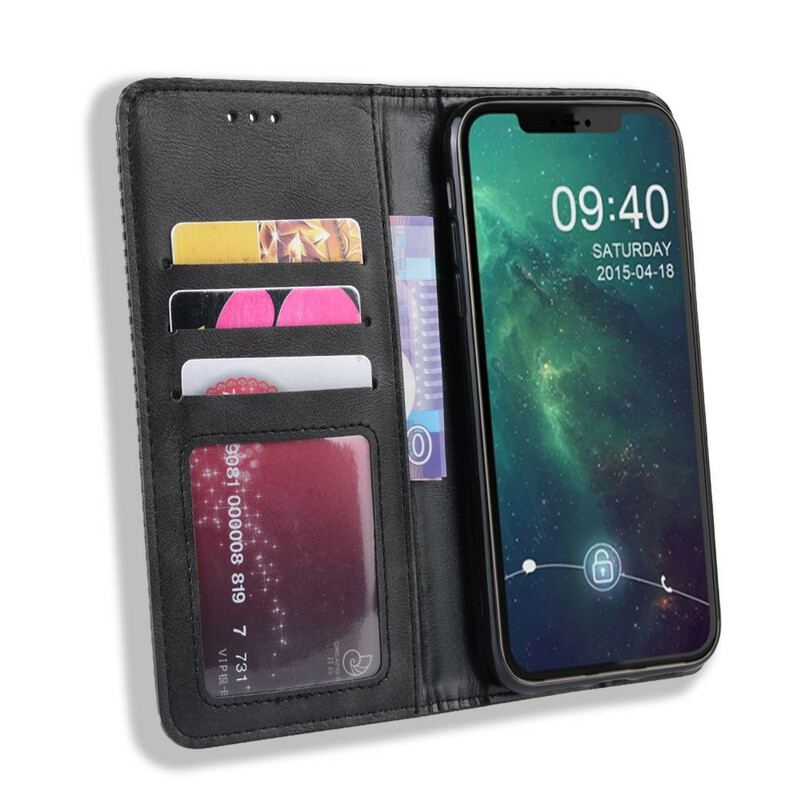 Cover iPhone 11 Pro Flip Cover Stiliseret Vintage Lædereffekt