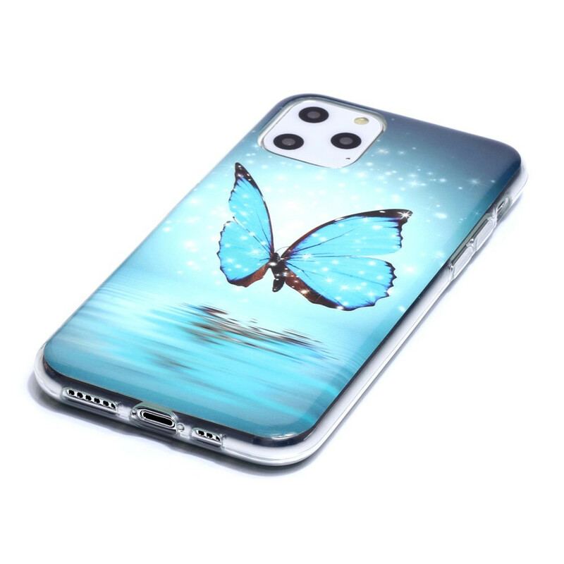 Cover iPhone 11 Pro Fluorescerende Blå Sommerfugl