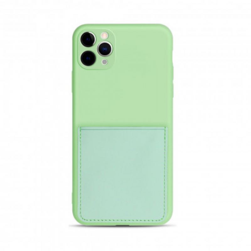 Cover iPhone 11 Pro Kortholder Af Silikone Og Kunstlæder