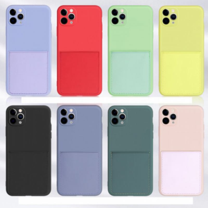 Cover iPhone 11 Pro Kortholder Af Silikone Og Kunstlæder