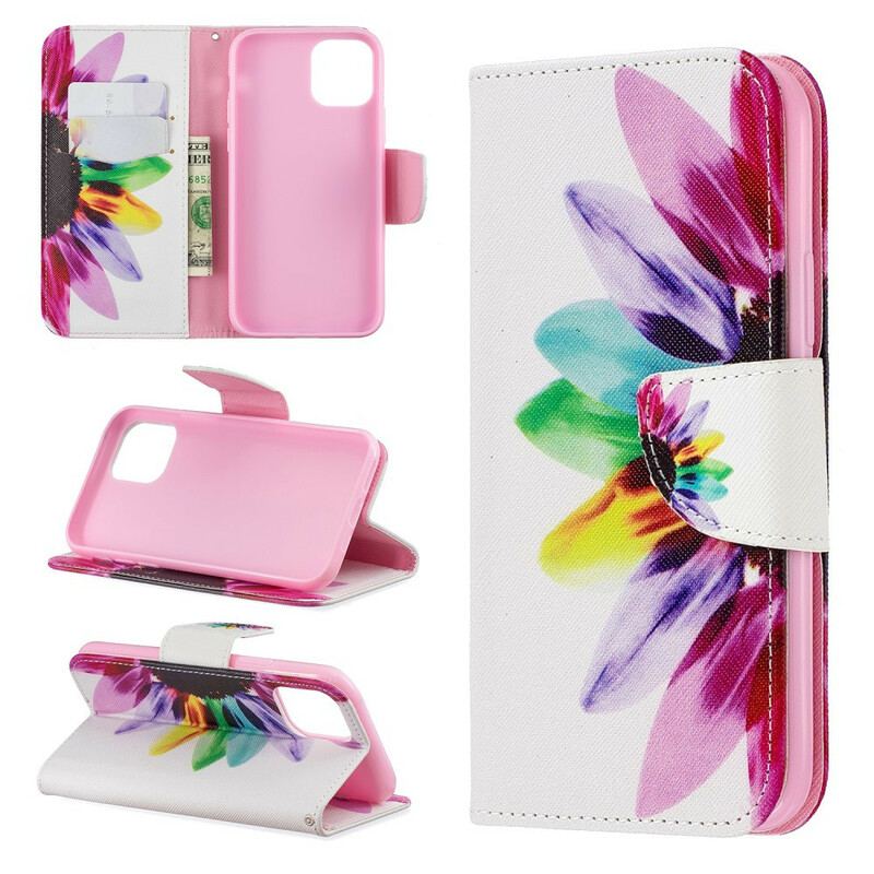 Flip Cover iPhone 11 Pro Akvarel Blomst