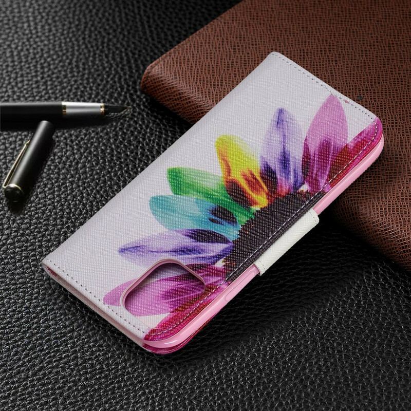 Flip Cover iPhone 11 Pro Akvarel Blomst