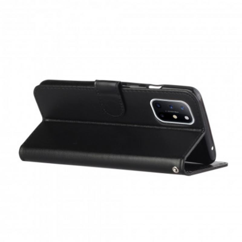 Flip Cover OnePlus 8T Med Snor Solid Color Series Strappy