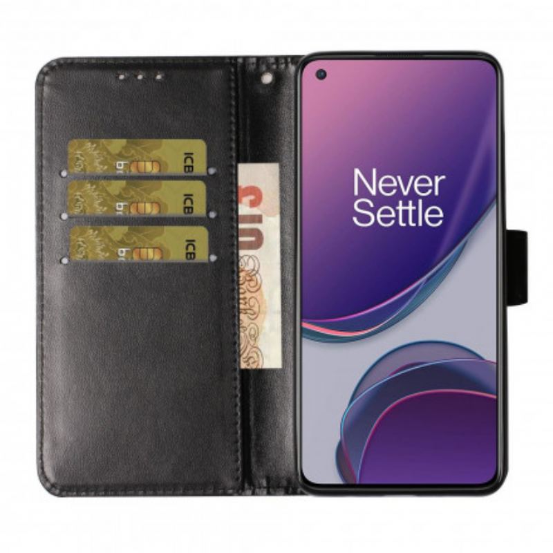 Flip Cover OnePlus 8T Med Snor Solid Color Series Strappy