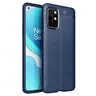 Mobilcover OnePlus 8T Dobbelt Linje Litchi Læder Effekt