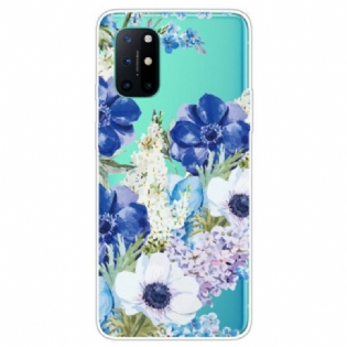 Mobilcover OnePlus 8T Sømløs Akvarel Blå Blomster