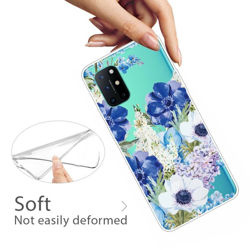Mobilcover OnePlus 8T Sømløs Akvarel Blå Blomster