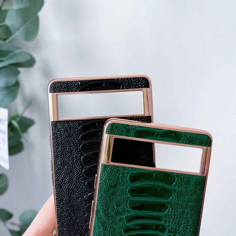 Cover Google Pixel 7 Pro Strudsestil I Ægte Læder