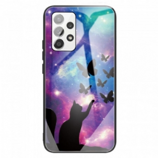 Cover Samsung Galaxy A13 Hærdet Glas Kat Og Sommerfugle