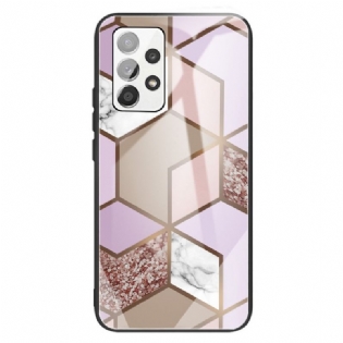 Mobilcover Samsung Galaxy A13 Geometri Marmor Hærdet Glas