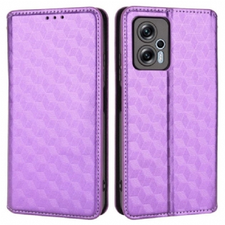 Cover Poco X4 GT Flip Cover 3d Cube Lædereffekt