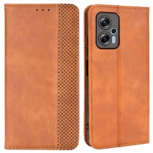 Cover Poco X4 GT Flip Cover Stiliseret Læderstil