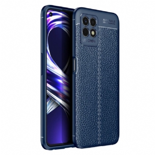 Cover Realme 8i Dobbelt Linje Litchi Læder Effekt