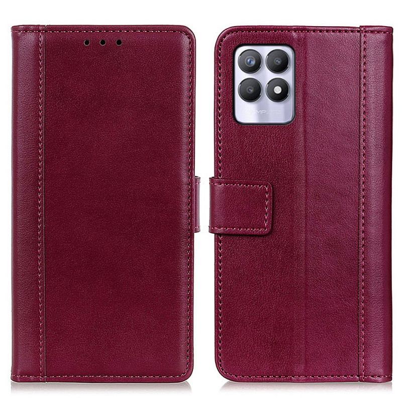Flip Cover Realme 8i Farvet Version Split Læder