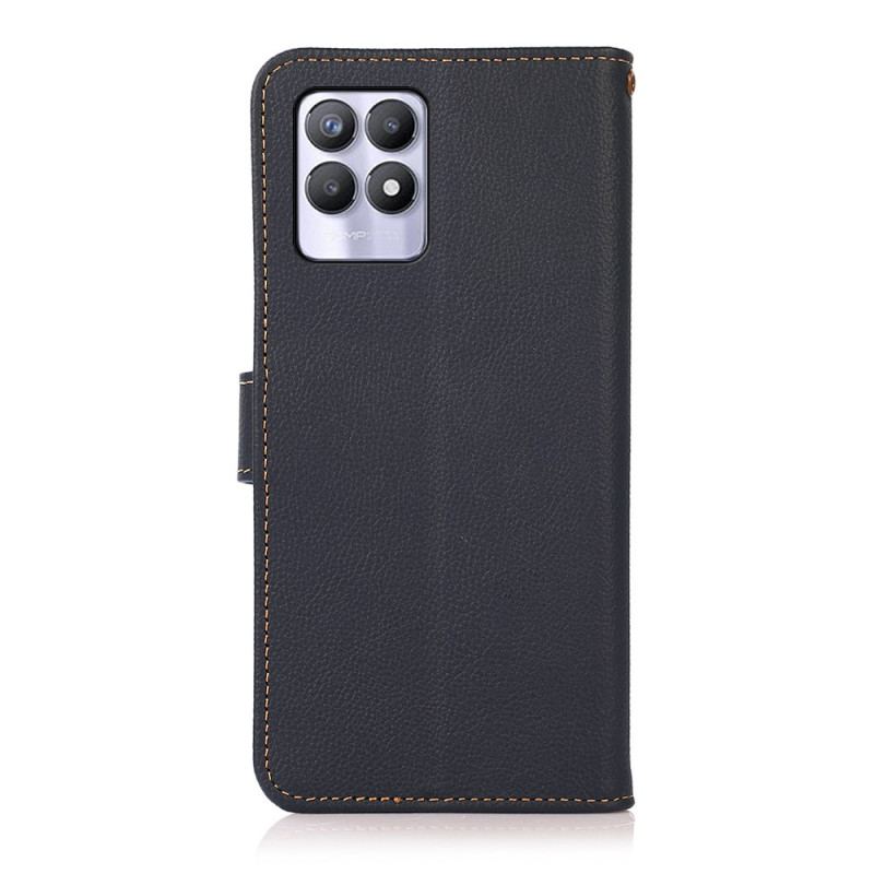 Flip Cover Realme 8i Khazneh Rfid Ægte Læder