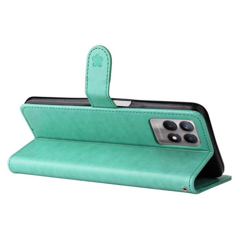 Flip Cover Realme 8i Med Snor Kat Og Bi Med Snor