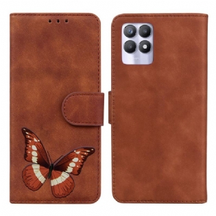 Flip Cover Realme 8i Skin-touch Butterfly