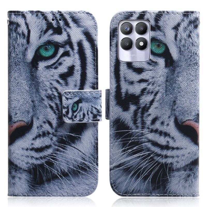 Flip Cover Realme 8i Tiger Ansigt