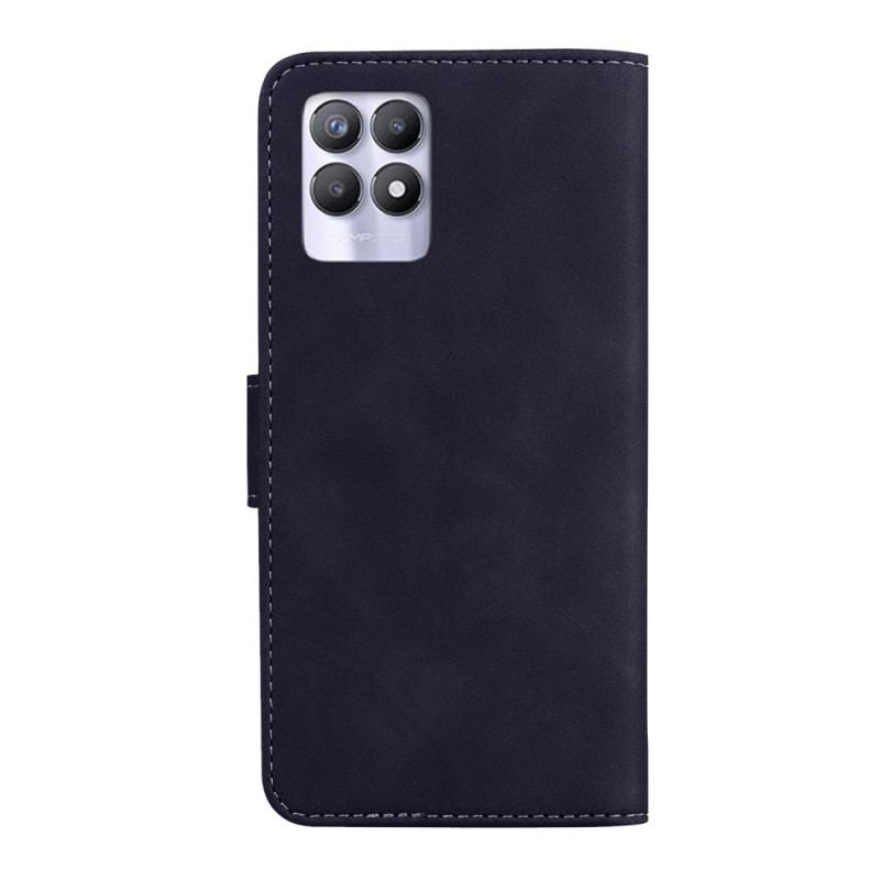 Læder Cover Realme 8i Monokrom Lædereffekt