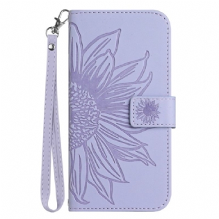 Flip Cover Motorola Edge 40 Pro Med Snor Strappy Solsikke