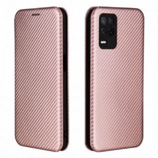 Cover Realme 8 5G Flip Cover Farvet Carbon Silikone