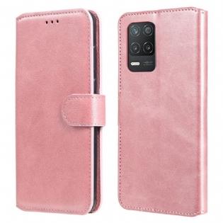 Flip Cover Realme 8 5G Læder Effekt
