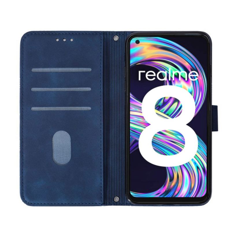 Flip Cover Realme 8 5G Lædereffekt Med Skulderrem