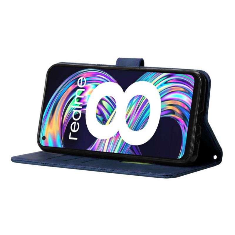 Flip Cover Realme 8 5G Lædereffekt Med Skulderrem