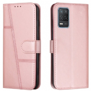 Flip Cover Realme 8 5G Med Snor Strappy Geo Lædereffekt