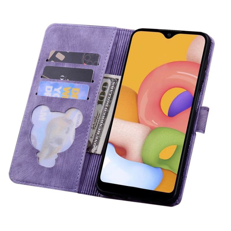 Flip Cover Samsung Galaxy A34 5G Med Snor Blomsterstreng Kat