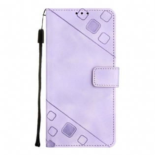 Flip Cover Samsung Galaxy A34 5G Med Snor Mønster 70 Strappy