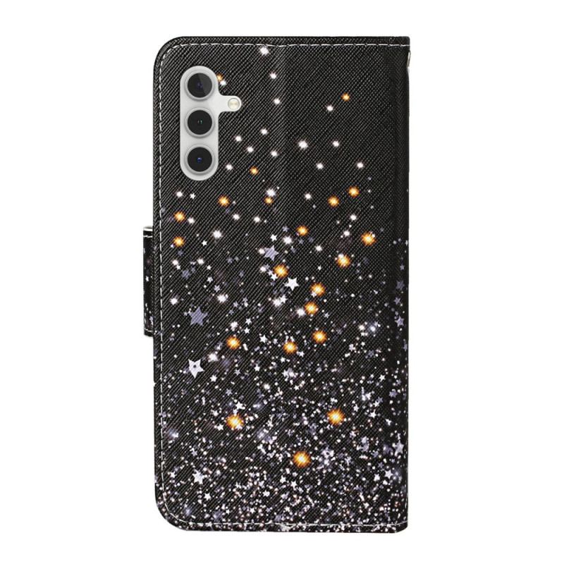 Flip Cover Samsung Galaxy A34 5G Med Snor Sort Strappy