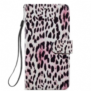 Flip Cover Samsung Galaxy A34 5G Med Snor Strappy Leopard Print