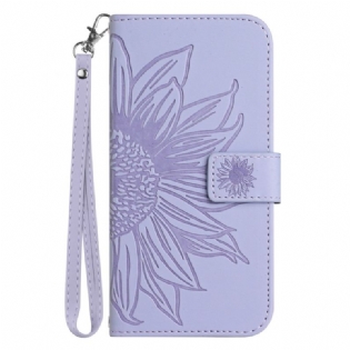 Flip Cover Samsung Galaxy A34 5G Med Snor Strappy Solsikke