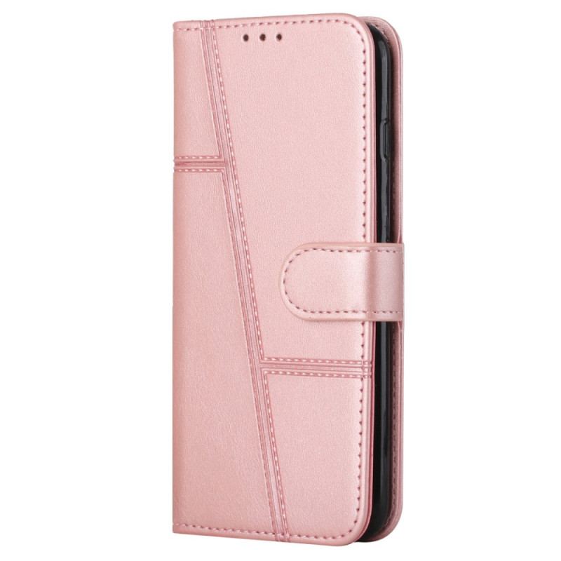 Flip Cover Samsung Galaxy A34 5G Med Snor Stribede Geometriske Linjer
