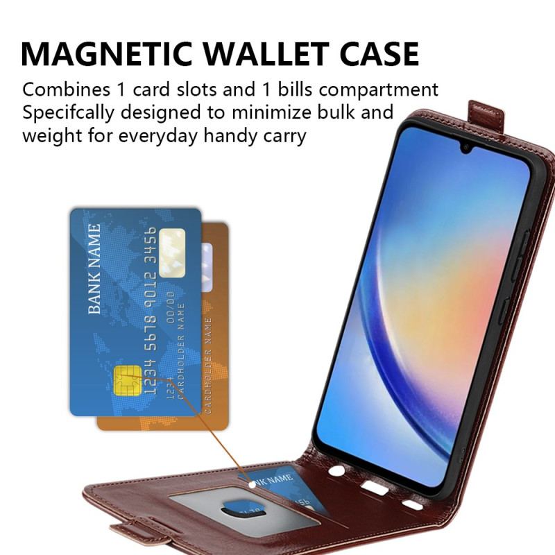 Læder Cover Samsung Galaxy A34 5G Flip Cover Lodret Klap