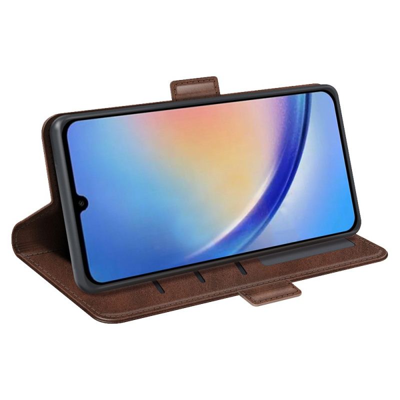 Læder Cover Samsung Galaxy A34 5G Klassisk Dobbeltlås