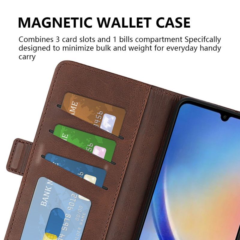 Læder Cover Samsung Galaxy A34 5G Klassisk Dobbeltlås