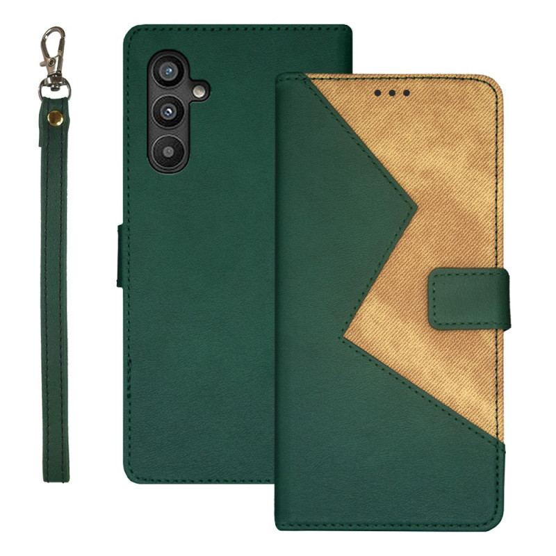 Læder Cover Samsung Galaxy A34 5G Tofarvet Idewei
