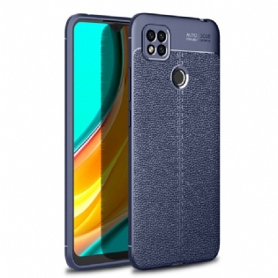 Cover Xiaomi Redmi 9C Dobbelt Linje Litchi Læder Effekt
