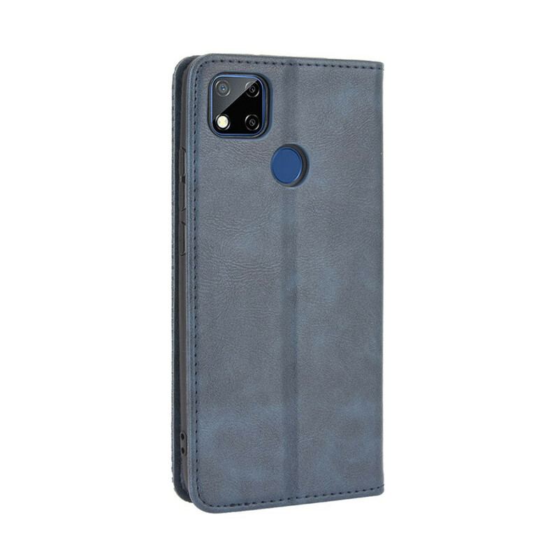 Cover Xiaomi Redmi 9C Flip Cover Stiliseret Vintage Lædereffekt