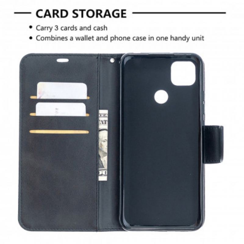 Flip Cover Xiaomi Redmi 9C Læder Cover Glat Flap Skrå