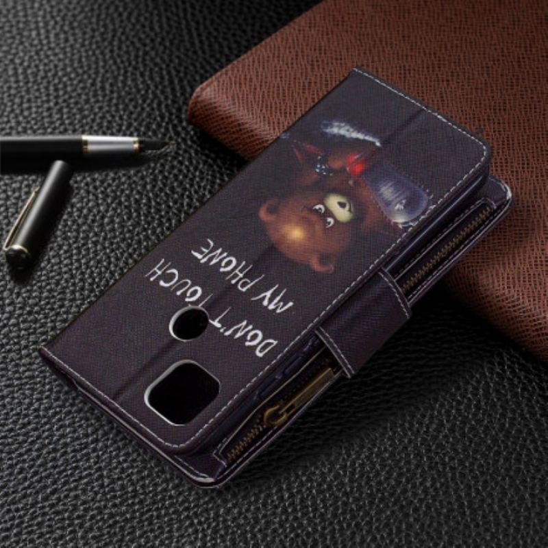 Flip Cover Xiaomi Redmi 9C Lommebjørn Med Lynlås