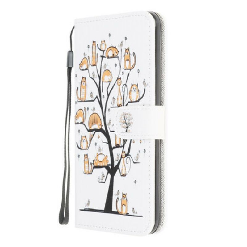Flip Cover Xiaomi Redmi 9C Med Snor Funky Cats Med Rem