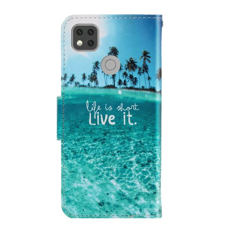 Flip Cover Xiaomi Redmi 9C Med Snor Live It At Lanyard