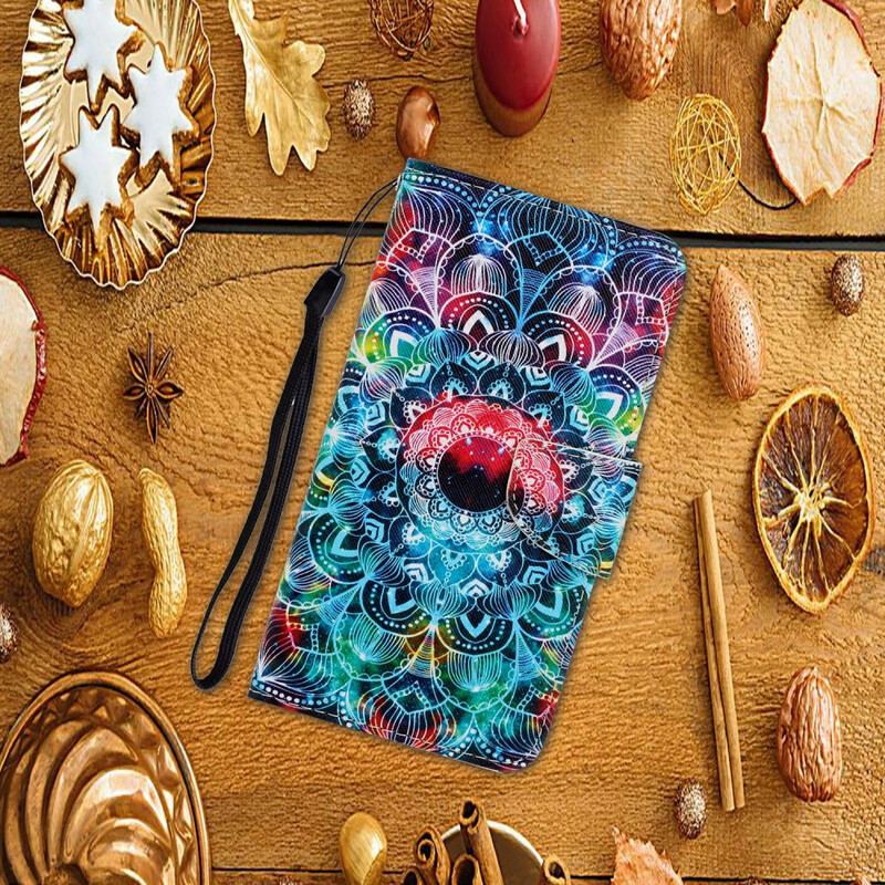Flip Cover Xiaomi Redmi 9C Med Snor Prangende Strappy Mandala