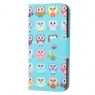 Læder Cover Xiaomi Redmi 9C Flere Ugler