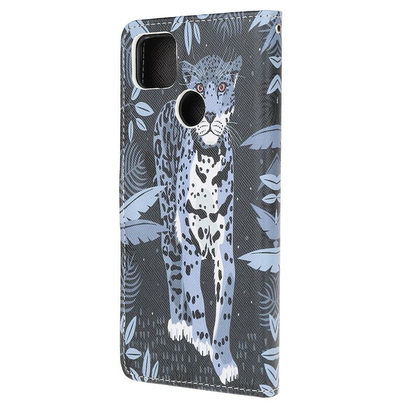 Læder Cover Xiaomi Redmi 9C Med Snor Strappy Leopard