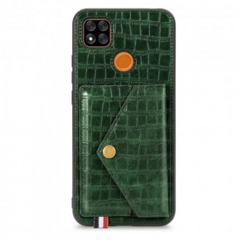 Mobilcover Xiaomi Redmi 9C Krokodillekortholder Og Stativ